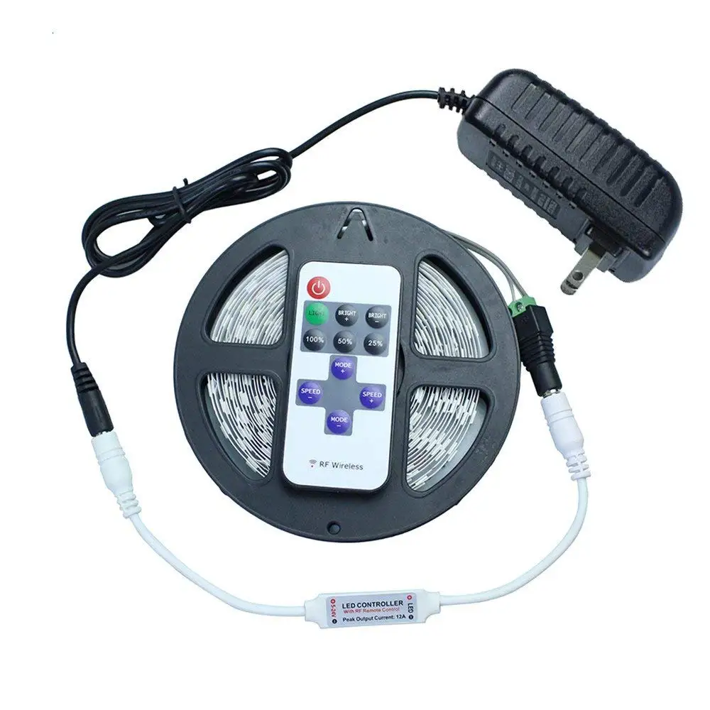 light strip set Светодиодный ленточный светильник 5630 SMD с контроллером и блоком питания 12 В 5 м 300 светодиодный 2 а гибкий ленточный светильник для дома, декоративный светильник - Испускаемый цвет: light strip set