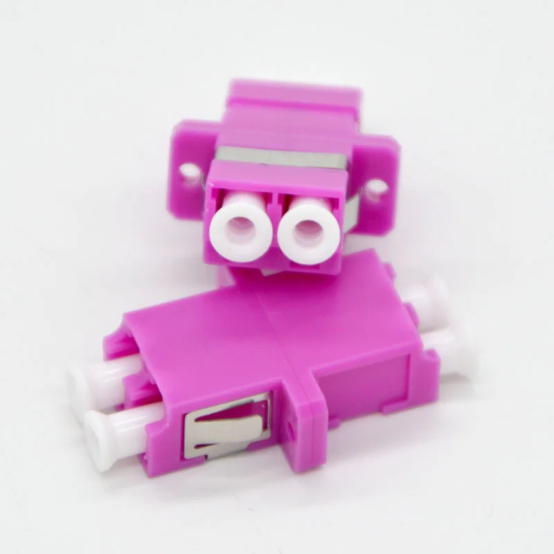 100pcs New Optic Fiber Adapter Connector LC OM4 Single Mode Fiber Optic Coupler Flange Connector Special Free Shipping To Brazil