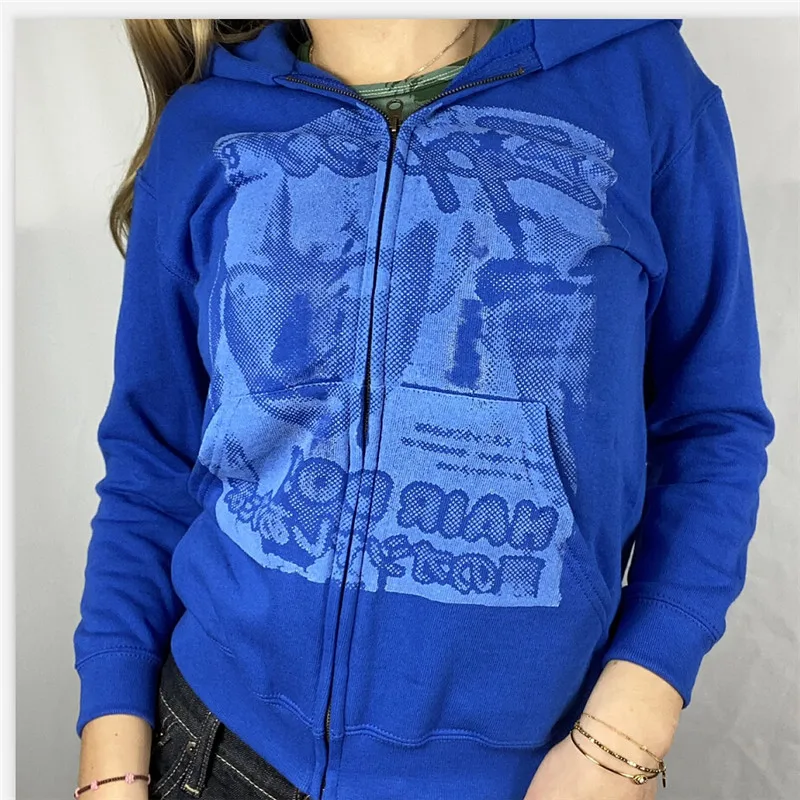 

Women's Skull/Star Print Zip Up Hoodie Coat Long Sleeve Sweatshirt with Pockets Spring Autumn Ladies Coats and Jackets