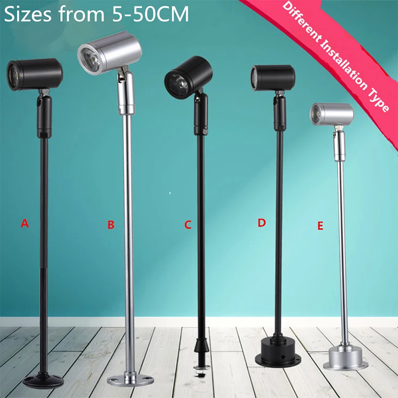 

4pcs LED Display Spotlight LED Pole Light for Counter Vitrine Jewelry Display Boutique Cabinet Picture Post Light 20CM Wholesale