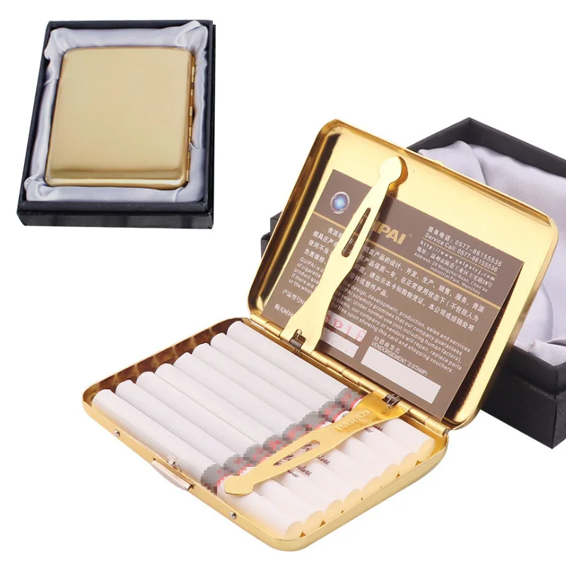 (16/20 сигарета) Мужской Карманный портсигар из нержавеющей стали для сигарет с