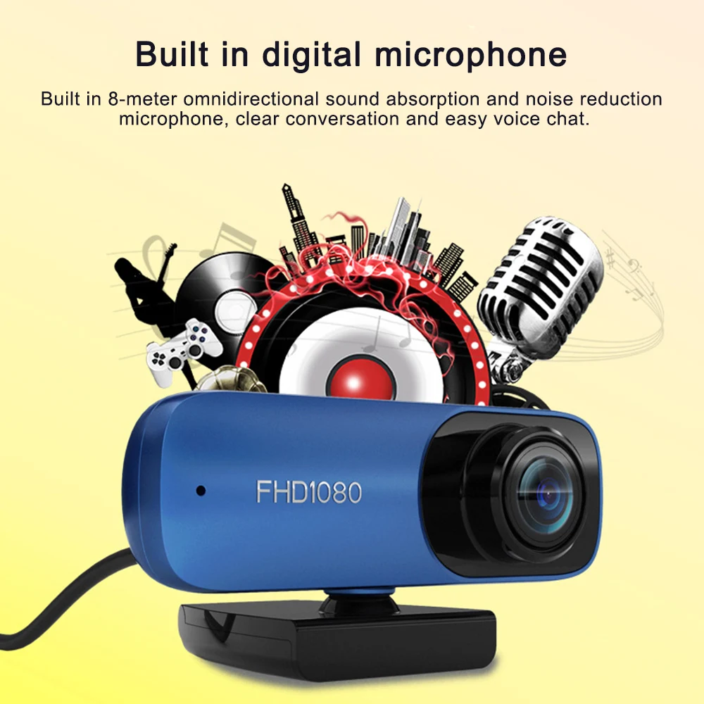 

USB Webcam 1080p HD Camera Mini Webcam With Microphone Rotatable Cameras Live Streaming Camara For PC Computer Laptop Webcamera