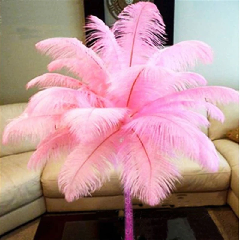 Оптовая продажа жесткий стержень 10 шт./лот натуральный розовый страусиные перья