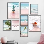 Современная картина с пейзажем, домашний декор, настенная живопись, скандинавский пляж, свежие пейзажи, плакаты и принты для спальни