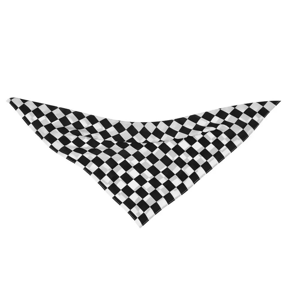 

55x55cm White Black Checkered Flag Racing Bandana Unisex Multi-Use Square Headband Motorcycle Outdoor Sports Hair Wrap Wristband