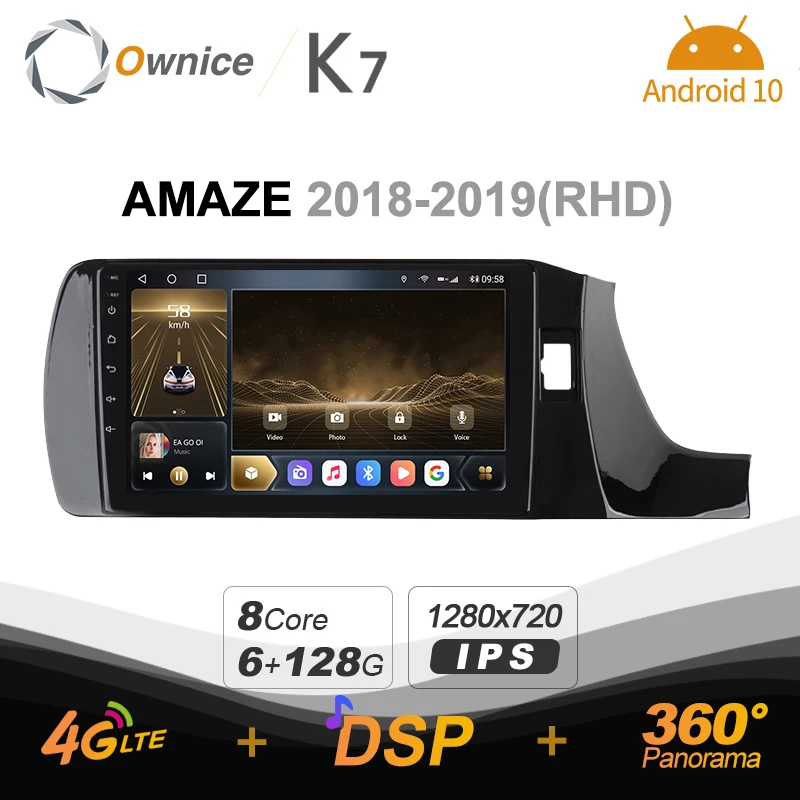 

Ownice K7 6G+128G Ownice Android 10.0 Car Radio for Honda AMAZE 2018 - 2019 GPS 2din 4G LTE 5G Wifi autoradio 360 SPDIF 1280*720