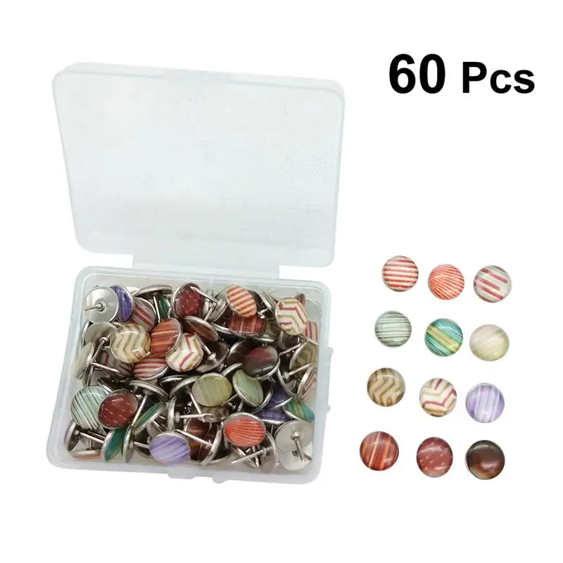 

60PCS 10mm Pushpins Colorful Thumbtack for Photos Bulletin Board Maps