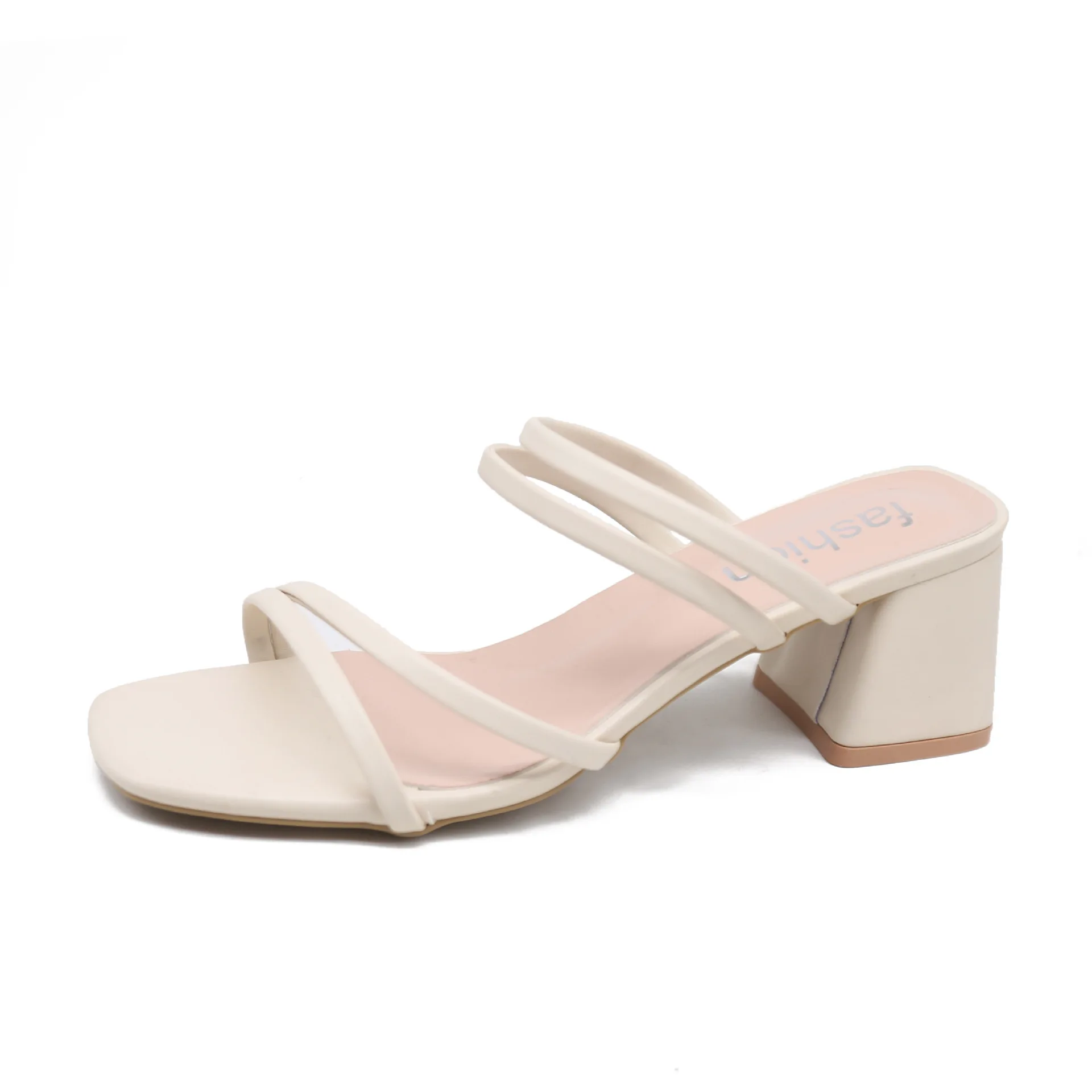 

New 2021 Female Sandals Sexy Summer Slippers Ladies High Heels Square Open Toe Slides Party Shoes Women Sandals for Women