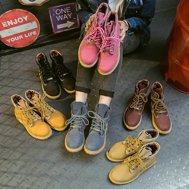 Женские ботинки Martin из 100% натуральной кожи рабочие Уличная обувь для пар женские