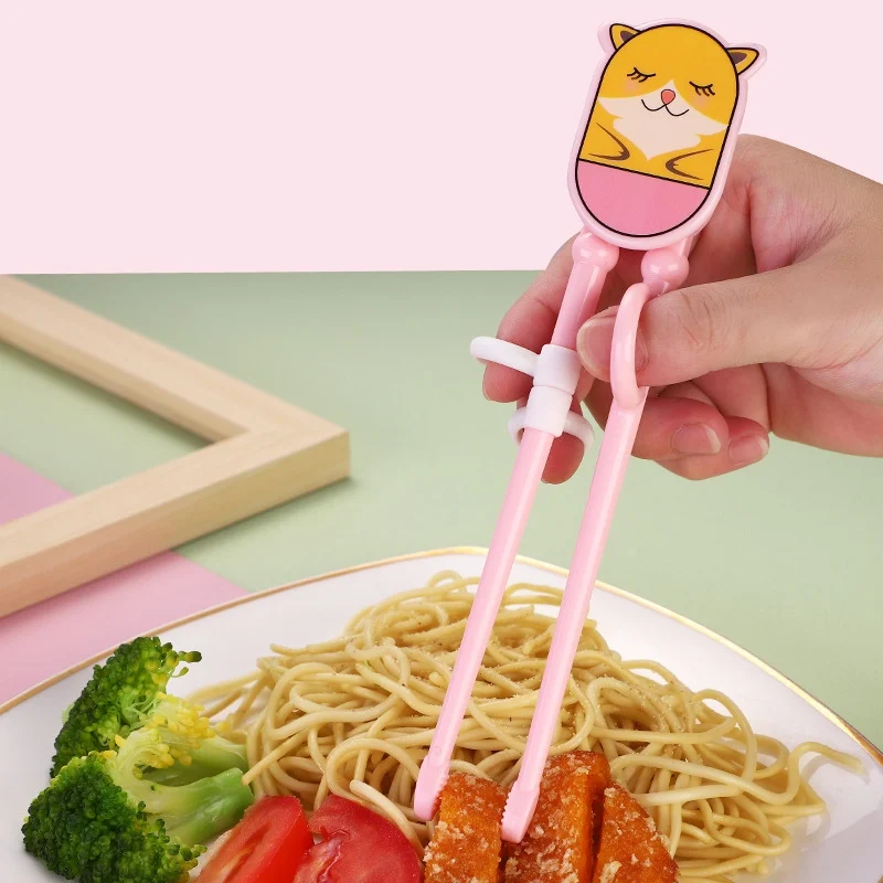 Мультяшные пластиковые простые в использовании учебные палочки для еды с