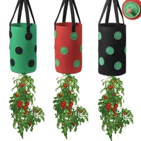 13 hole strawberry tomato growing bag garden hanging vegetable bare root plants planting bag breathable reusable flower herb pot