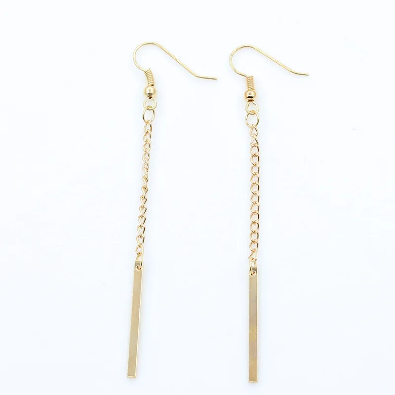 Женские длинные висячие серьги boucle d'oreille простые золотого/серебряного цвета