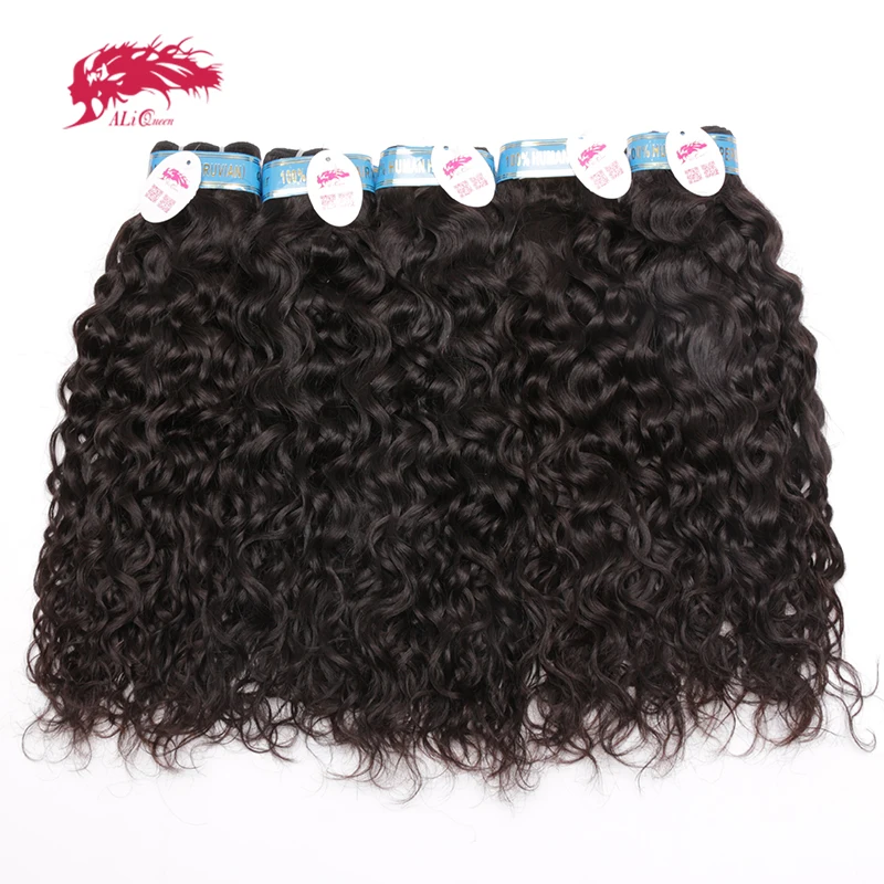 Ali queen hair 10шт Лот перуанские волнистые натуральные кудрявые пучки волос девственные волосы для наращивания натуральный цвет