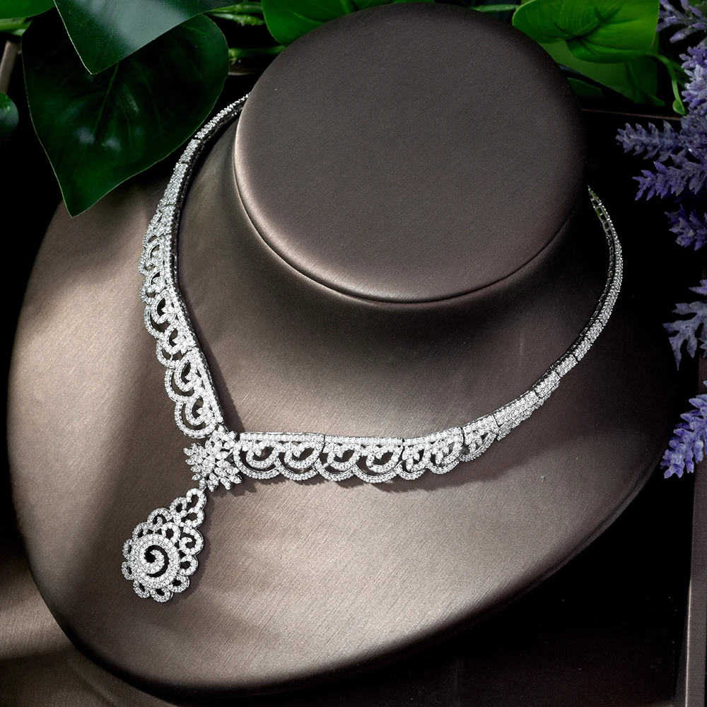 HIBRIDE красивый цветочный дизайн Дубай ювелирные наборы для женщин элегантный