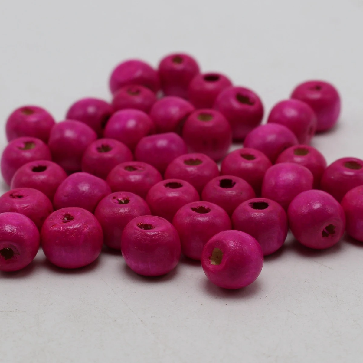 200 ярко розовые 10 мм круглые деревянные бусины ~ бусины|beads howlite|bead girlwood rosary beads |