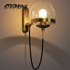 Лофт Стекло светодиодный настенный светильник для помещений украшения Спальня Настенные светильники E27 110-220V современный домашний освещение ванной коридор круглый Nordic