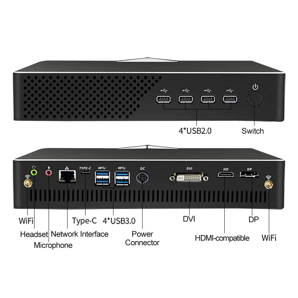 Topton новый игровой мини-ПК Nvidia RTX 3050 8G GDDR6 Intel Core i9 i7 i5 2 * DDR4 M.2 NVMe SSD настольный