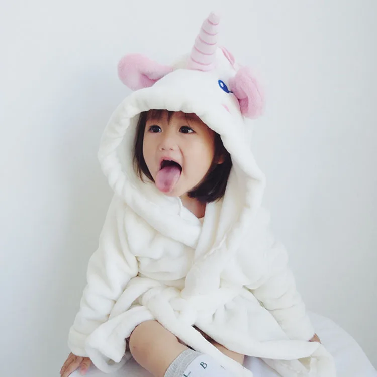 Халаты для девочек Единорог ночная рубашка детские бархатные халаты Детская