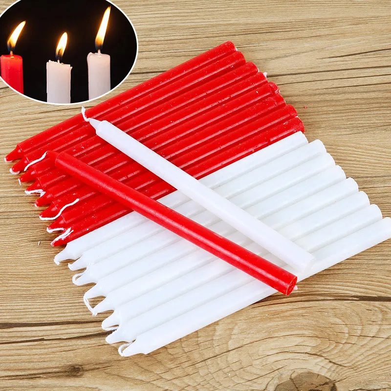 10pcs/set Home Decorative Candles Household Smokeless general Red candle Romantic Wedding Decoration long stick emergency |
