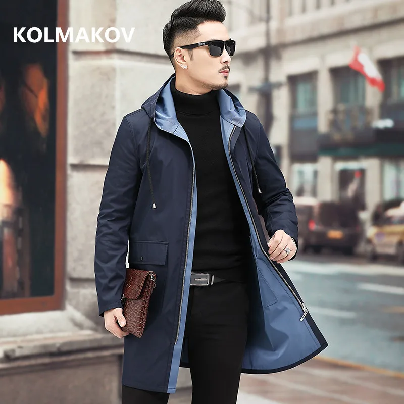 Autumn winter Trench coat Men's Business Double-sided jacket Jacket Casual Overcoat men High quality windbreaker coat men