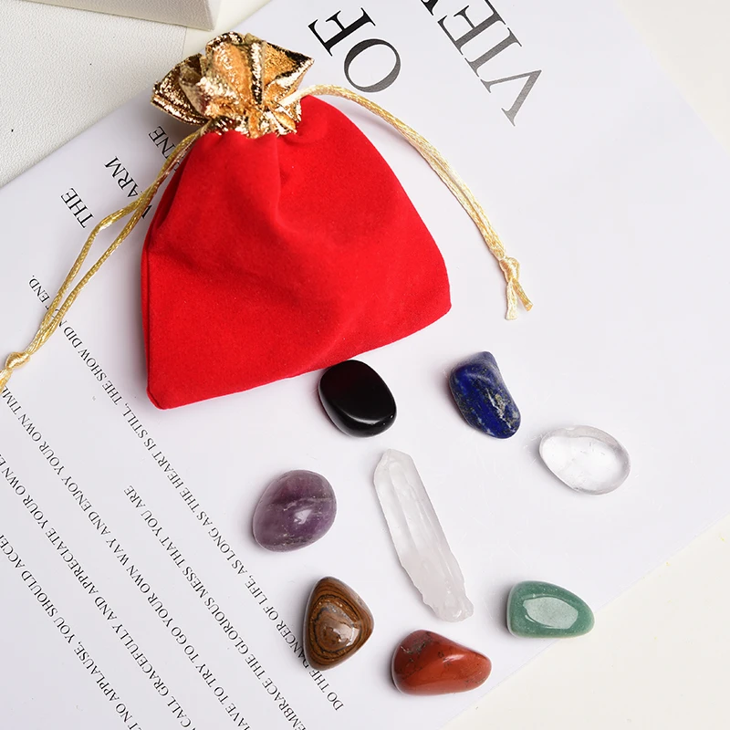 

Natural Quartz Seven Stone Chakra Chakra Yoga Set Manual Polished Mineral Reiki Healing Stone Crystal Health Energy Stone