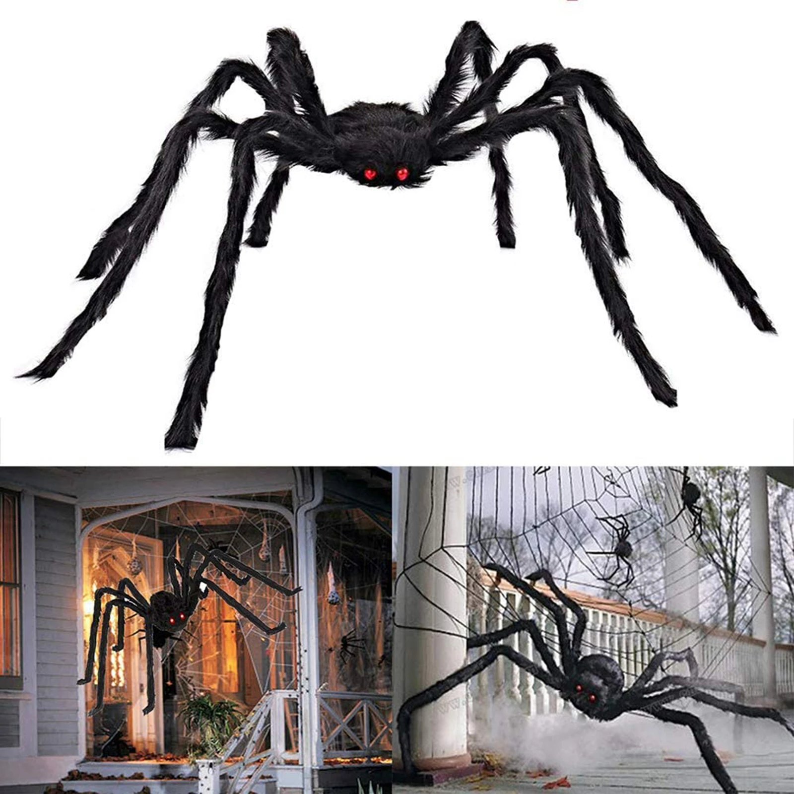 Halloween Decorations Outdoor With 6.6 Ft Giant Spider