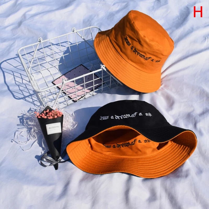 

Double Sided Wear Straberry Embroidery Panama Bucket Hat Men Women Summer Bucket Cap Hip Hop Hat Fisherman Hat