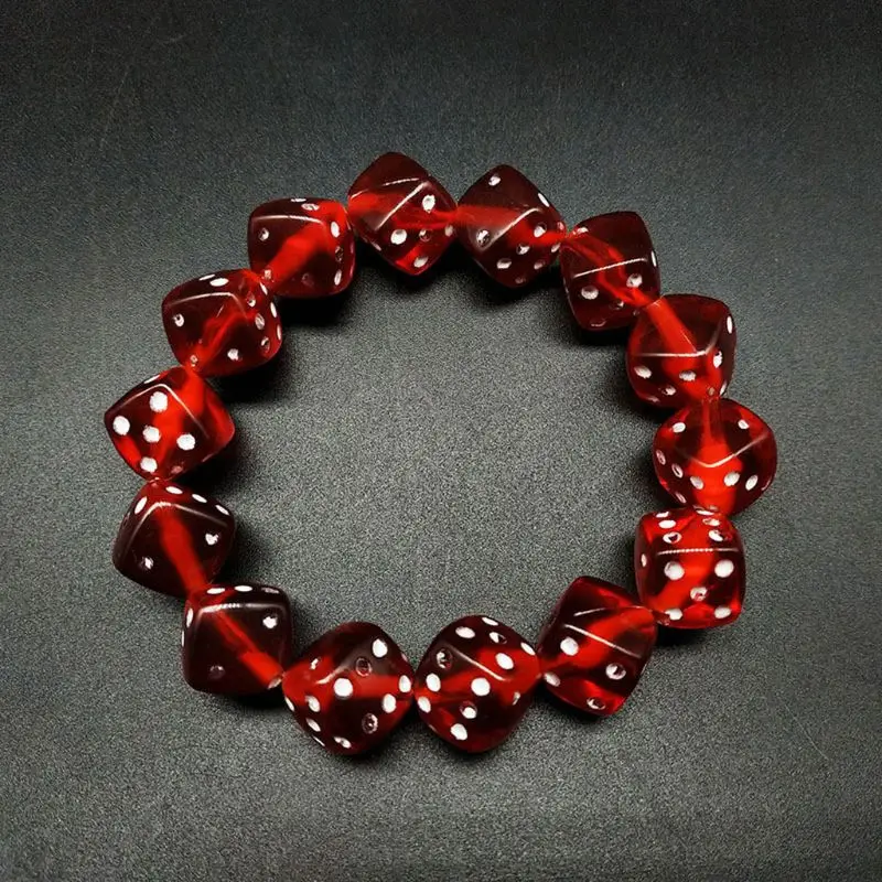 Красочные акриловые бусины в виде игральных костей стрейч браслеты смешная игра