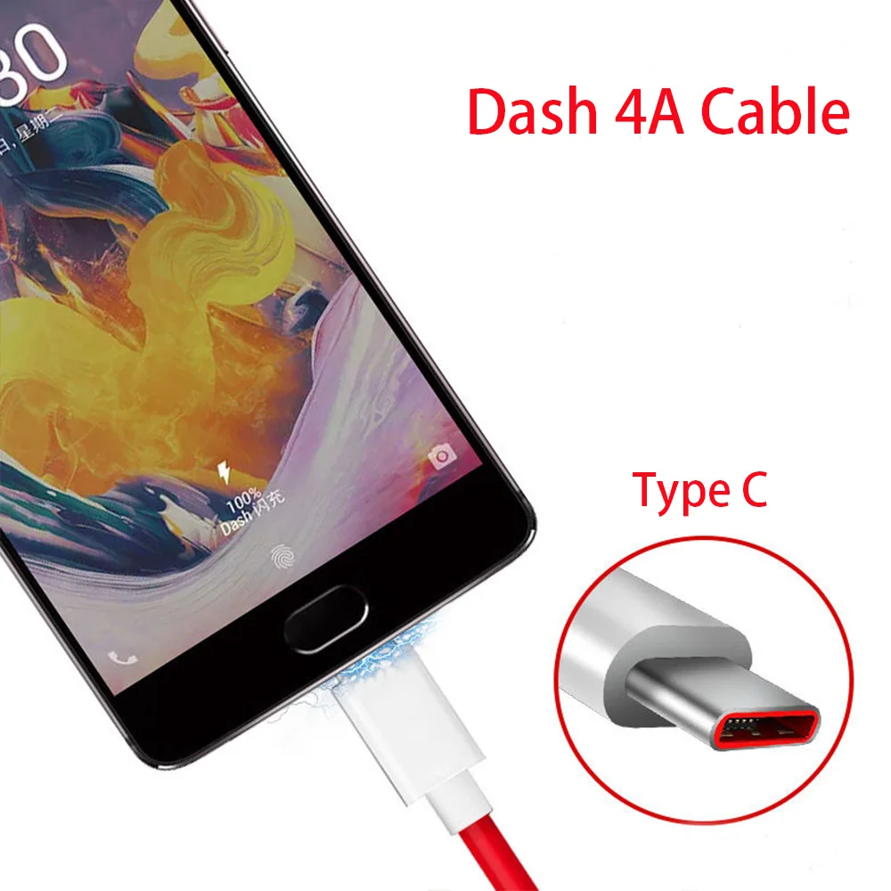 Зарядный кабель Oneplus 3T 3 5T 5 6T 6 USB Type C 4A для быстрой зарядки и передачи данных 100 см/150