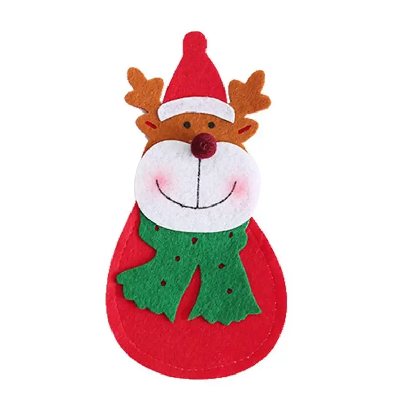 Christmas Nonwoven Santa Claus Snowman Elk Knife Fork Bag Tableware Gift |