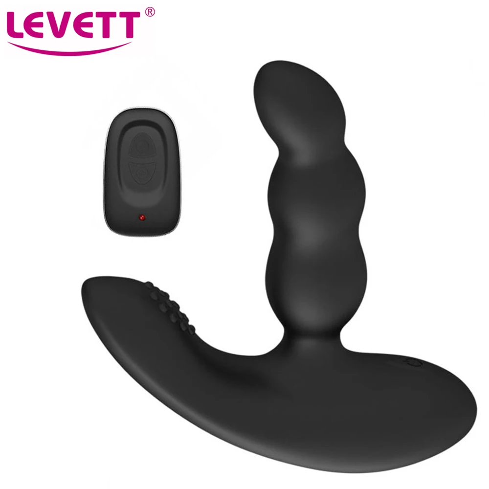 LEVETT Prostate Massager Vibrator Ass Sex Toys For Men Silicone Anal Plug Gay Male Beads Vibrating Butt Adult Masturbator | Красота и