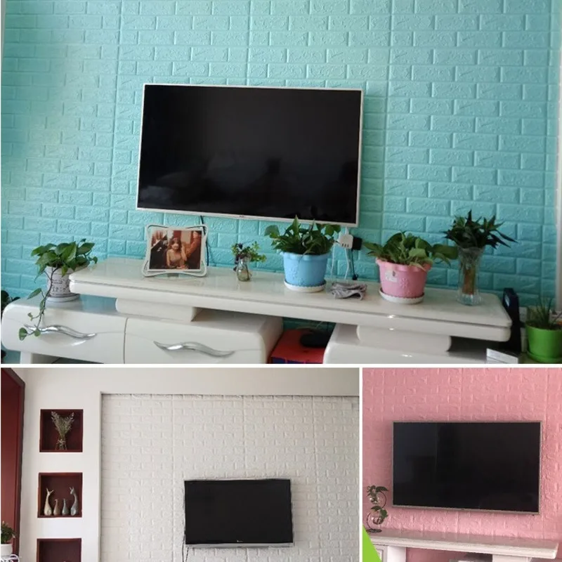 

10pcs 3D Wall Stickers Brick Pattern Waterproof DIY Marble Wallpaper Sticker Waterproof Wall Paper Skirting Home Room Decor