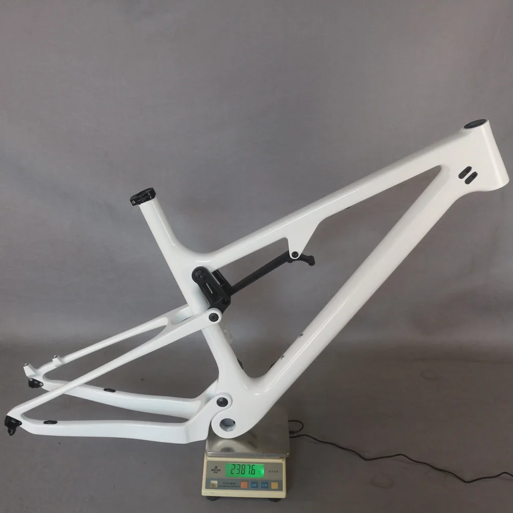 Custom White Paint 29er Boost Disc Brake BSA Suspension MTB Frame 