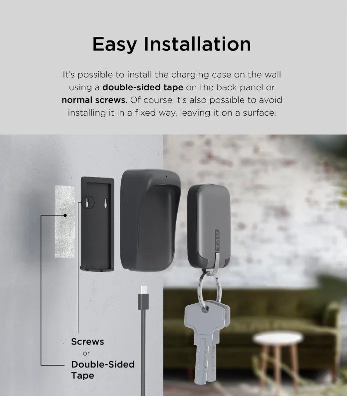 

Swiss TAU portable keychain power bank with built-in 3in1 charging cable instant charging 1400mAh incharge emergency mini charge