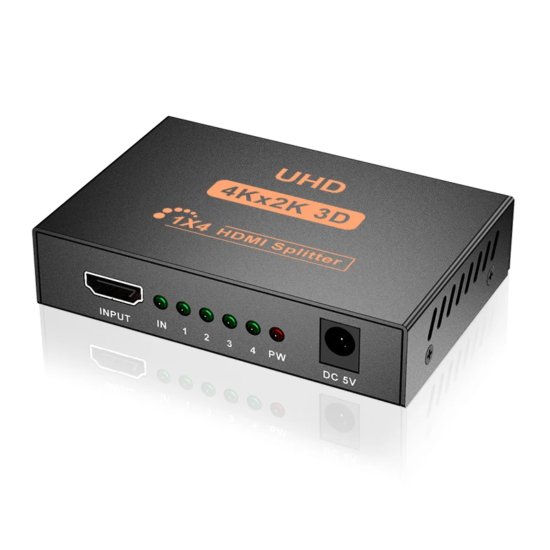 

High Quality UHD 4Kx2K 3D HDMI Splitter 1x4 Video HD Switch HDMI 1 Input 4 Output Hub Repeater Amplifier