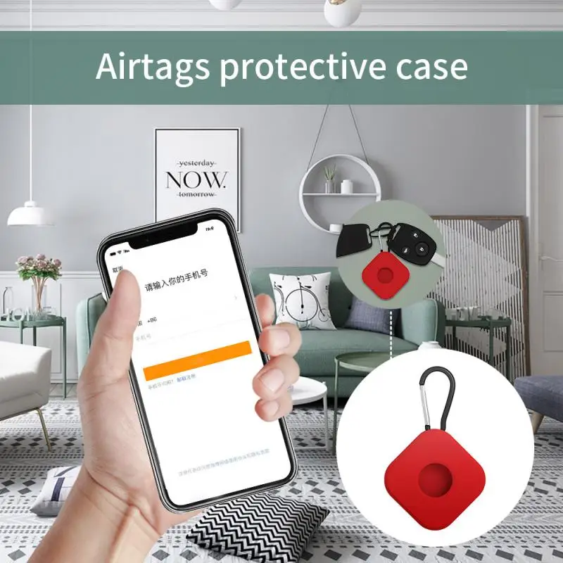 

For Apple Airtags Liquid Protective Case Cover For Apple Locator Tracker Anti-lost Device Keychain Protective Sleeve