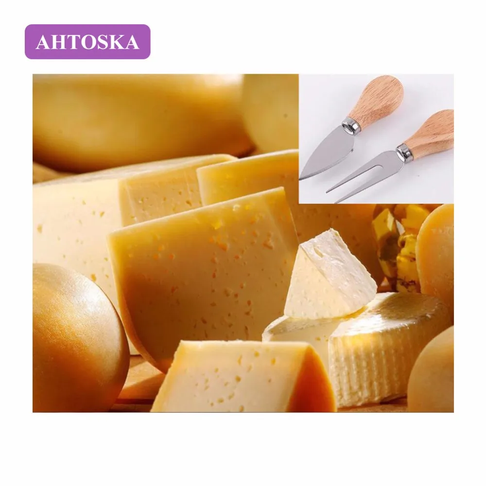 AHTOSKA 4 Шт. Ножи Для Сыра Терка С Бамбуковой Деревянной Ручкой Нержавеющей Стали
