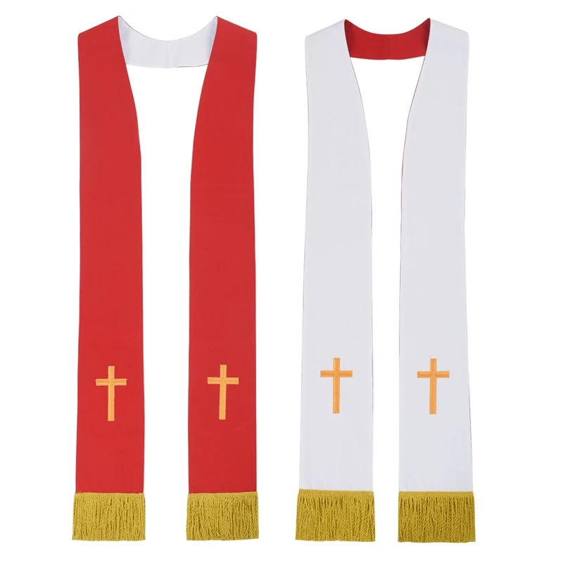 Priest Clergy Mass Stole Unisex Adults Pastor Liturgical Overlay Reversible
