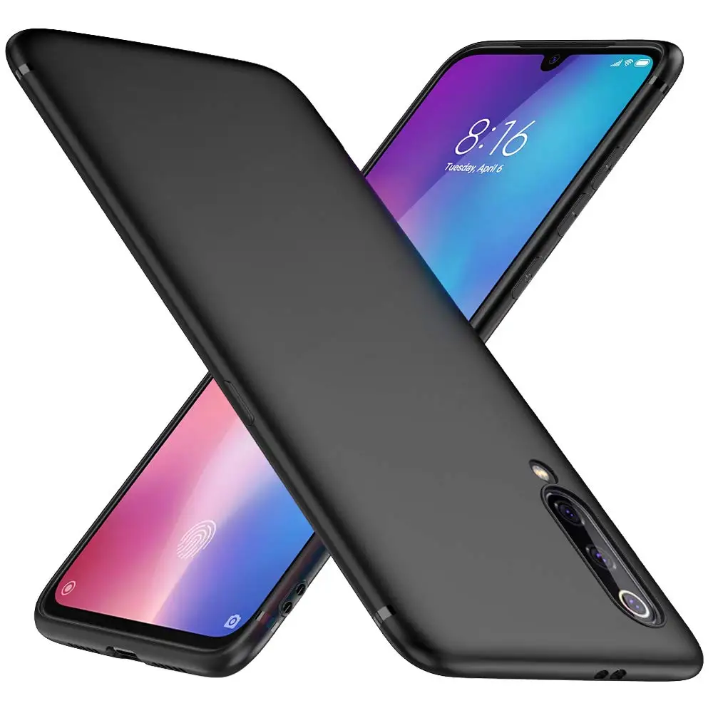Чехол для Xiaomi Mi 9 черный чехол из ТПУ телефона с матовой отделкой тонкие Защитные
