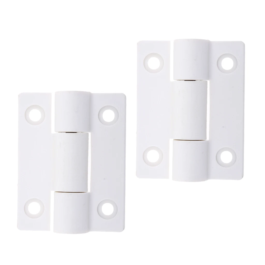 

2pcs Reinforced Plastic Hole Door Cabinet Butt Hinge 2 Leaves 56*43mm White