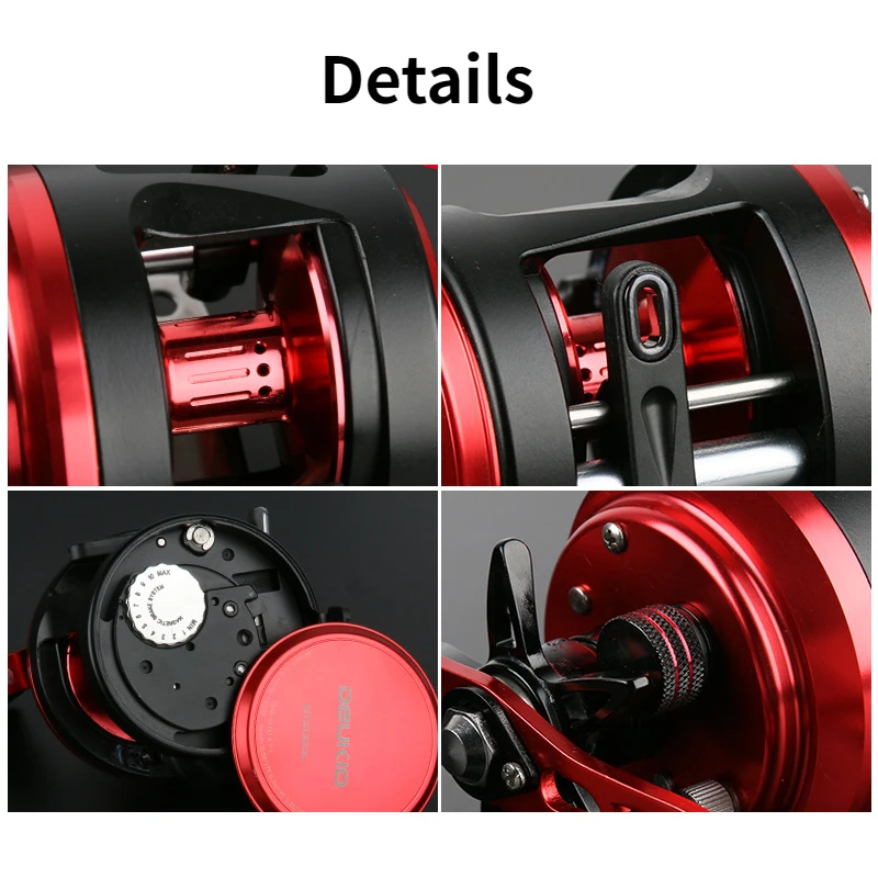 

Round Baitcasting Reels Black Fish Fishing Lure BT2000 3000 4.7:1 Cast Drum Wheel Ocean Sea Carretilha De Pesca Magnetic Brake