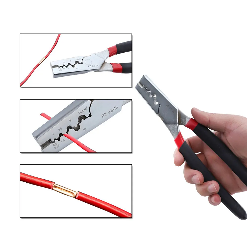 

Crimping Pliers Cutter Auto Wire Stripper Multifunctional Stripping Tools Insulation Pliers Terminal 0.5-16mm2 tool For Car