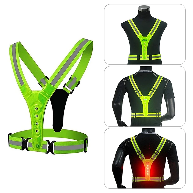 

Reflective Vest, Adjustable, High Visibility Vest, Safety Vest with 8 LED Lamps, High Visibility for Jogging
