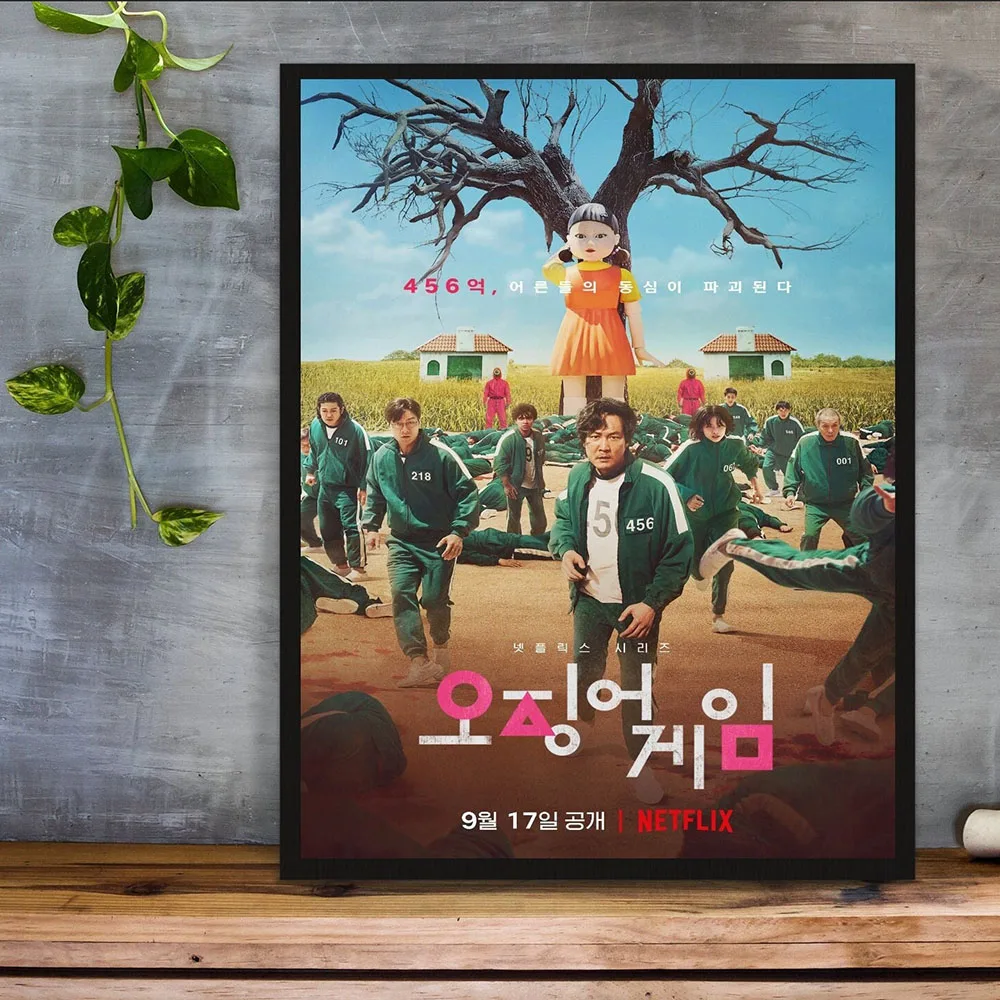 

1 p Popular Korean TV Series Squid Character Game Wall Paintings Print On Canvas Art Wall Pictures For Living Room No Frame
