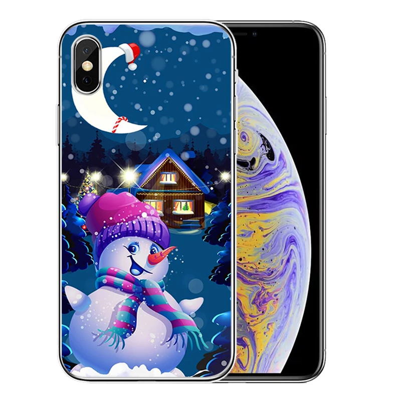 Силиконовый чехол для iphone 12 11Pro Max 11 XR XS X 8 7 6 6S Plus 5 5S SE 2020 с изображением снеговика |