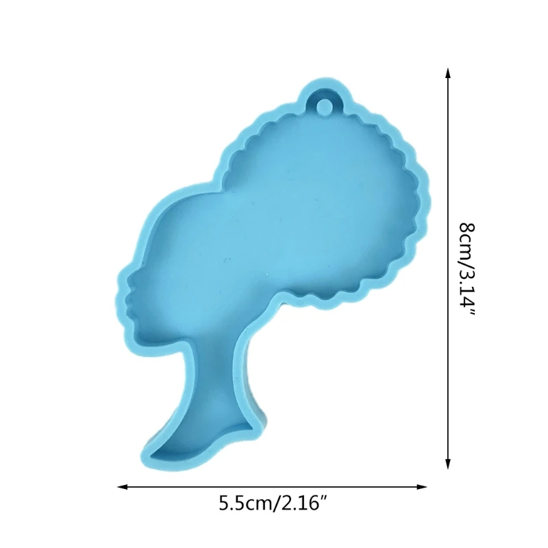

Keychain Casting Silicone Mould DIY Crafts Jewelry Pendant Making Tools Super Glossy Women Head Epoxy Resin Mold