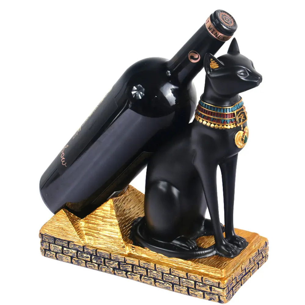 

Bottle Holder Egyptian Cat Rack Interior Decorations Tabletop Shelf Home Decorations