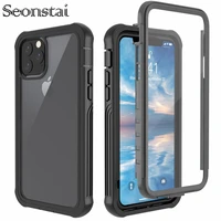 for iphone 11 pro max shockproof bumper transparent phone rugged case for iphone xr xs max hybrid carcasa with protective screen