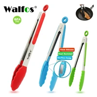 walfos food grade 100 non stick silicone tongs kitchen tongs utensil cooking tong clip clamp accessories salad serving bbq tool