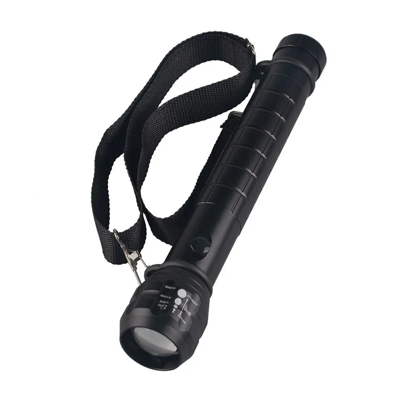 flashlight only TopCom Heavy Duty большой полиции фонарь Q5 LED высокий мощный 3D Батарея металла Алюминий с случае Перезаряжаемые смены - Испускаемый цвет: flashlight only